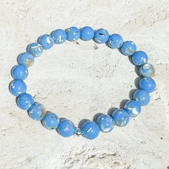 Stabilized Turquoise with Australian Seashell Bracelet