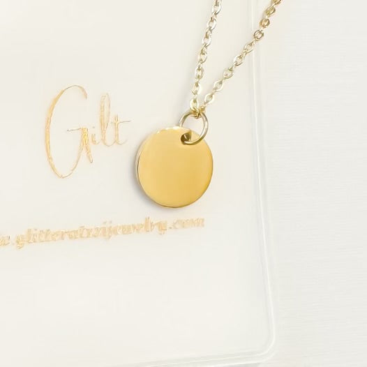 Round Engravable Disc Necklace