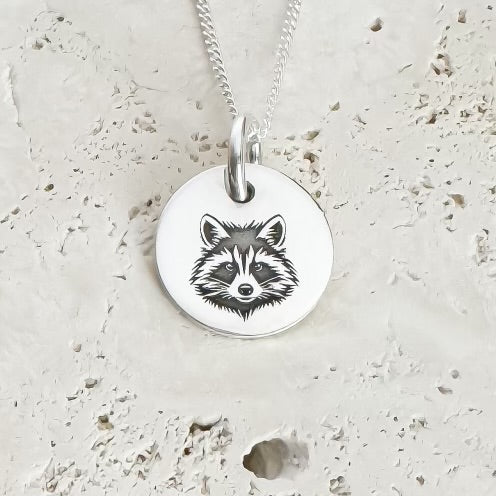 Raccoon Engraved Necklace