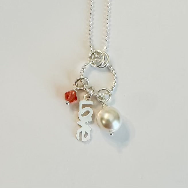 Love Pearl Charm Necklace