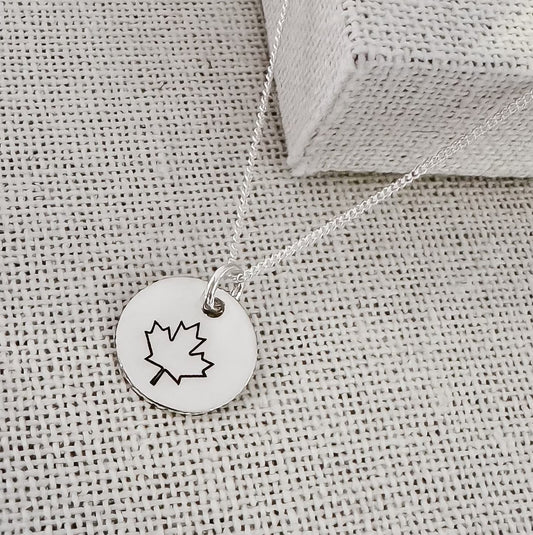 Maple Leaf Disc Necklace