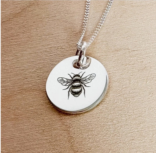 Bumble Bee Disc Necklace