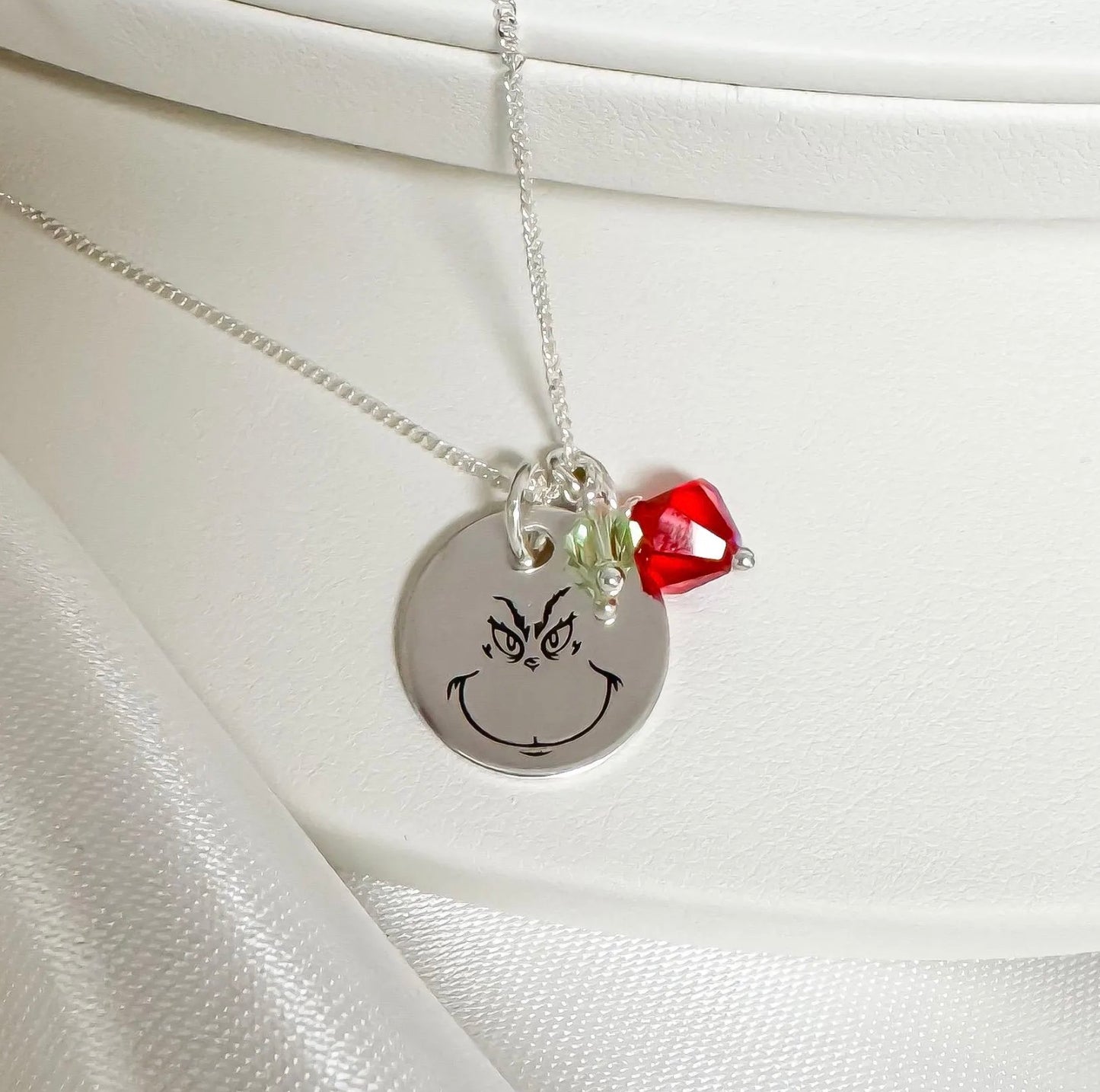 Grinch Necklace with Cubic Zirconia