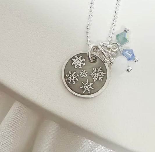 Snowflake Engraved Necklace