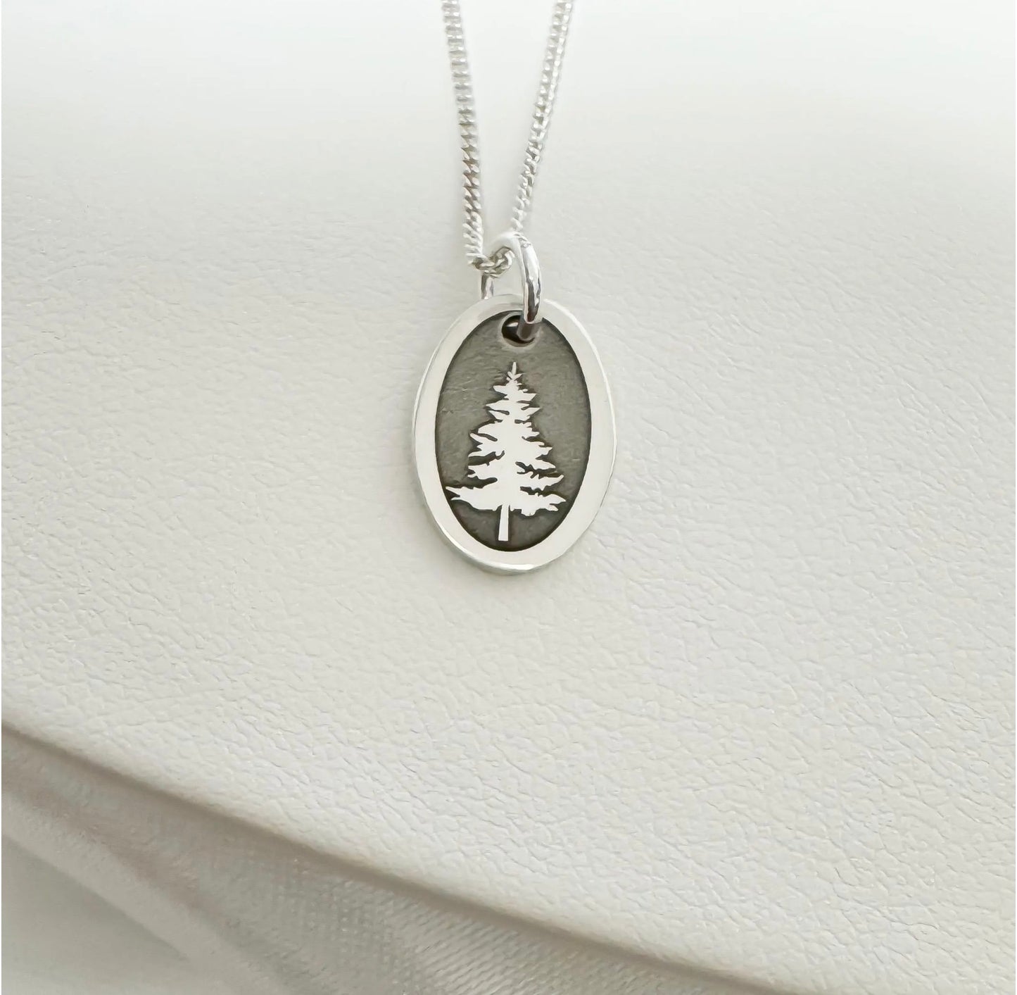 Pine Tree Disc Necklace